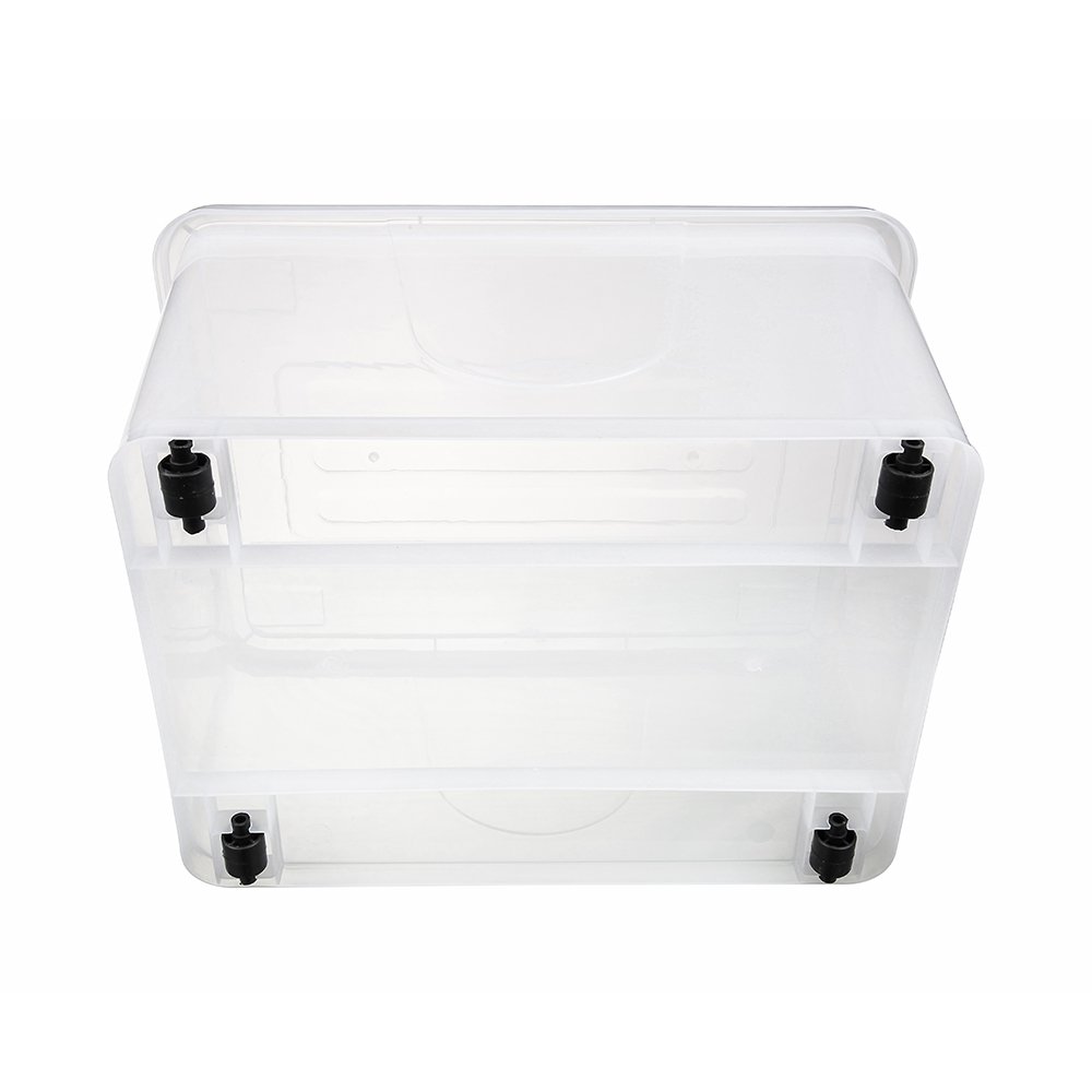 Pinyaoo 50l clear plastic hat cloth storage box with lid