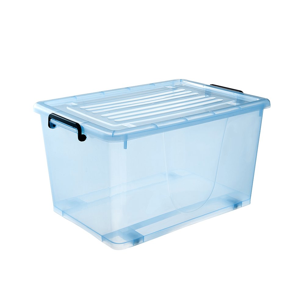 Pinyaoo 50l clear plastic hat cloth storage box with lid
