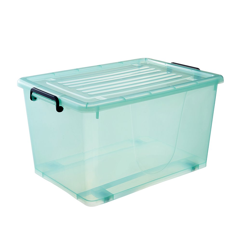 Pinyaoo 50l clear plastic hat cloth storage box with lid
