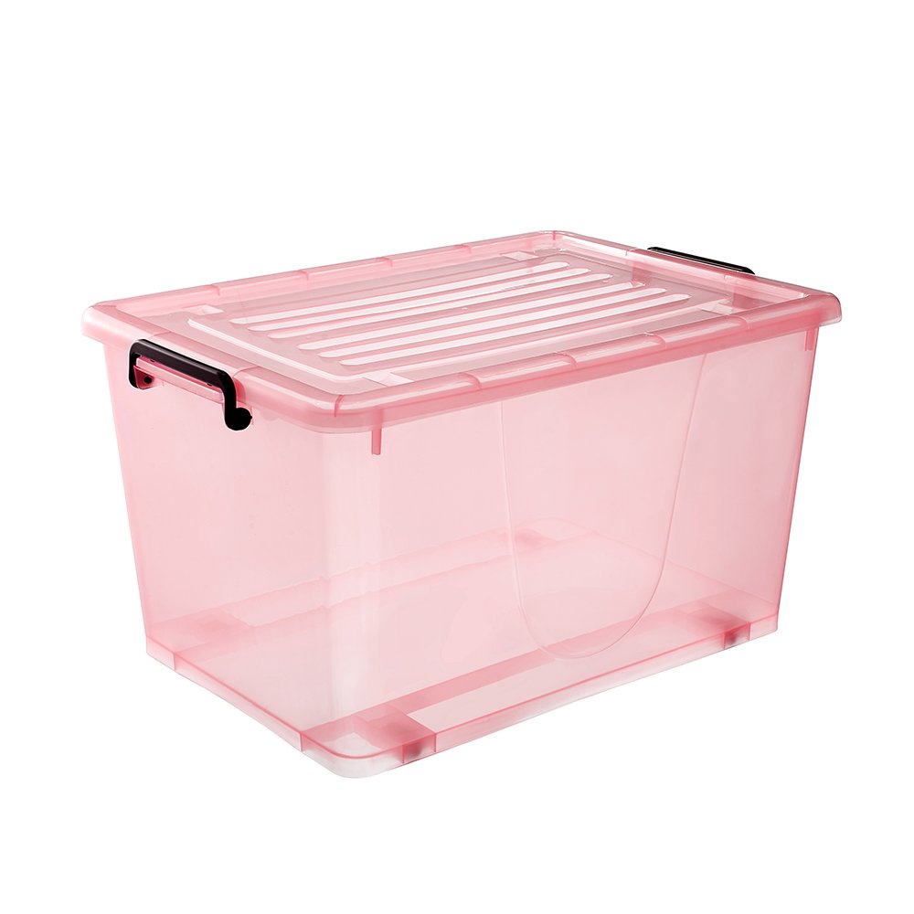 Pinyaoo 50l clear plastic hat cloth storage box with lid
