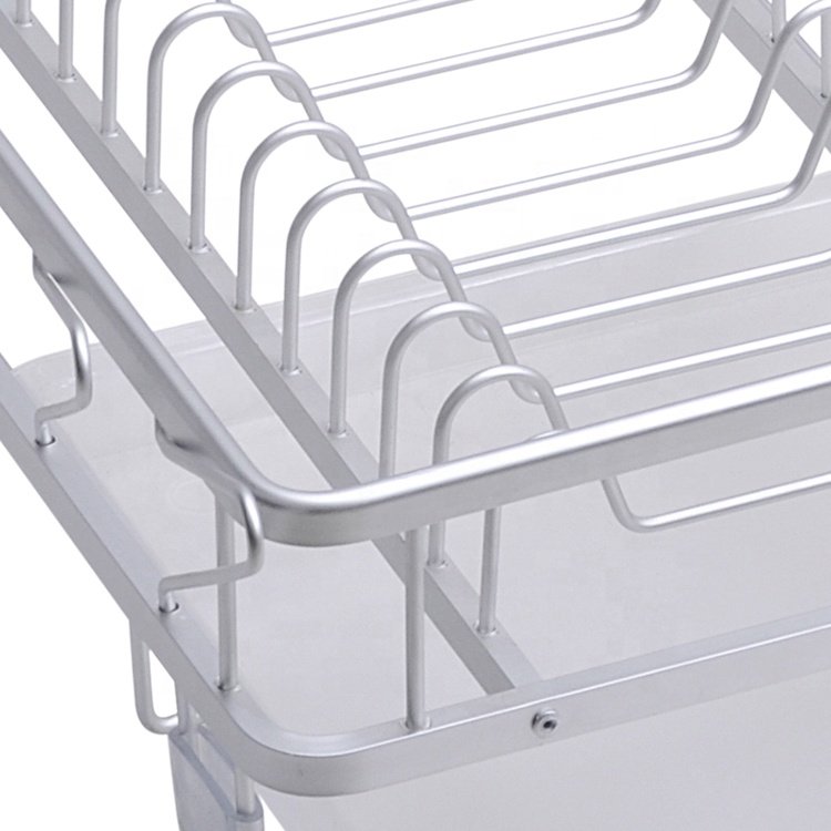 Modern Metal Kitchen Cabinet Tableware Chopping Block Organizer Aluminum Drainer Over The Sink Dish Drying Rack