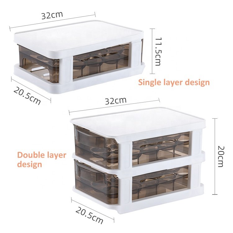 Plastic Kitchen Pet Egg Storage Boxs & Bins Egg Dispenser Drawer Type Refrigerator Modern Egg Container