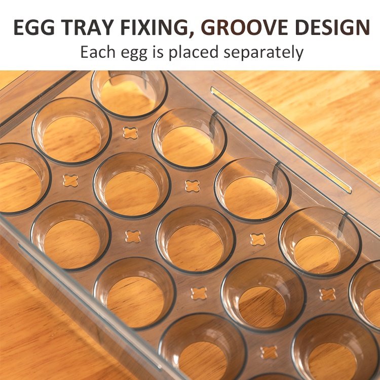 Plastic Kitchen Pet Egg Storage Boxs & Bins Egg Dispenser Drawer Type Refrigerator Modern Egg Container