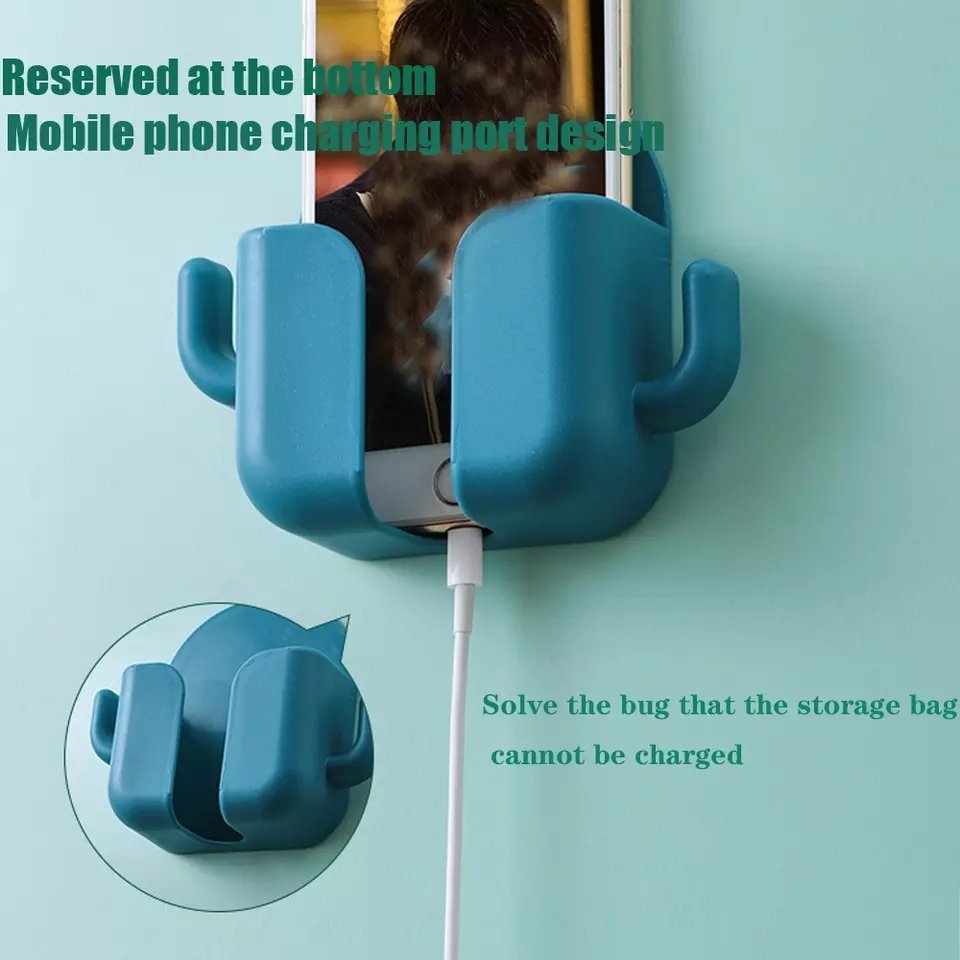 High Quality Colorful Plastic Wall Mobile Phone Holder Stand Mobile Phone Accessories Wall Home boxes storage Mount Bracket