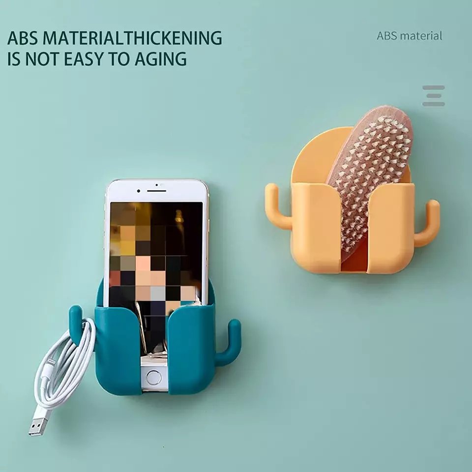 High Quality Colorful Plastic Wall Mobile Phone Holder Stand Mobile Phone Accessories Wall Home boxes storage Mount Bracket