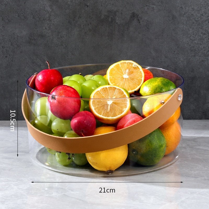 Lakuna Transparent Desktop Storage Bucket Multi-functional Storage Box Creative Hand Plastic Basket For Fruit