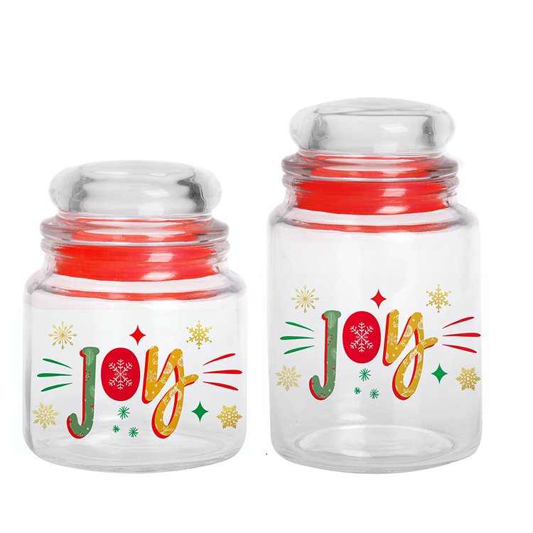 New year's glass jar with ceramic lid sealed jar snack storage box food glass storage jar