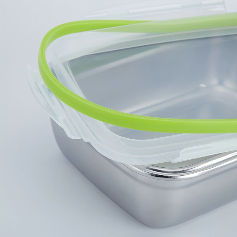 Hot selling 304 stainless steel bento lunch box metal food storage container with airtight lock lid