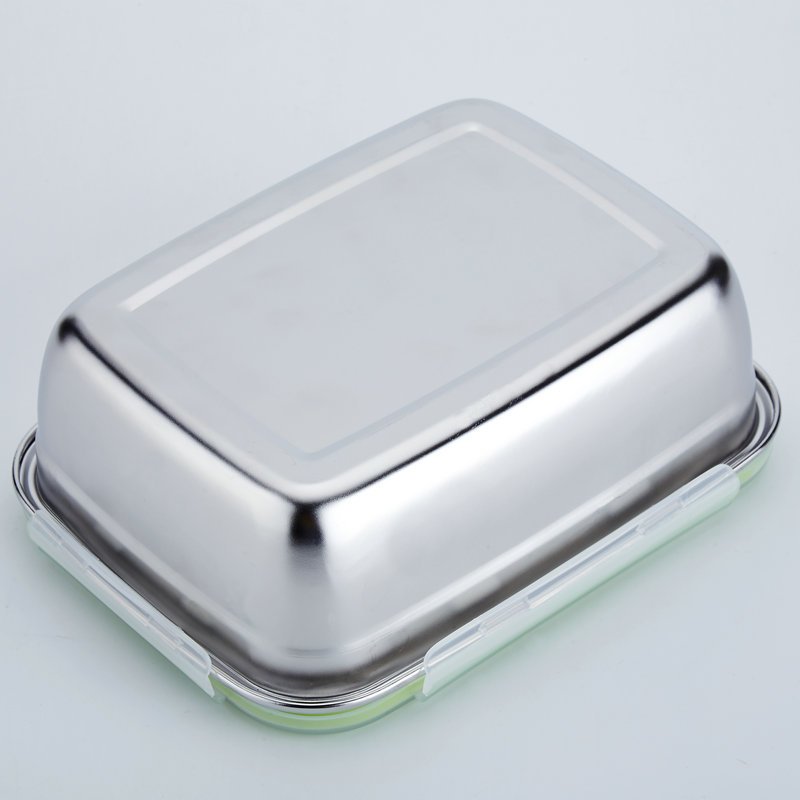 Hot selling 304 stainless steel bento lunch box metal food storage container with airtight lock lid
