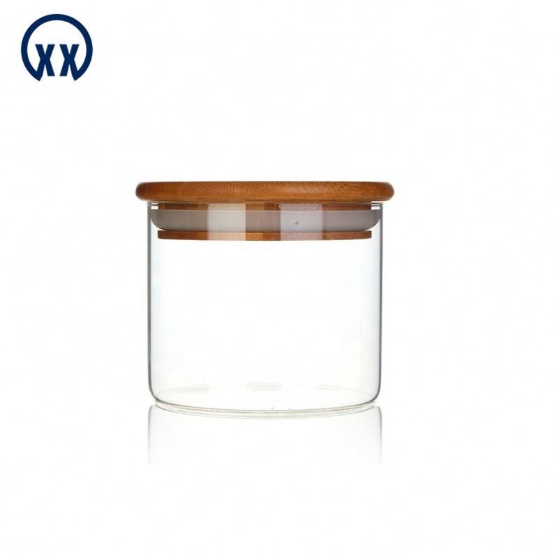 Glass Storage Jar Food Container Kitchen Storage Bottles & Jars Cover with Bamboo Lid Glass Modern Kitchen Organizer Flexible