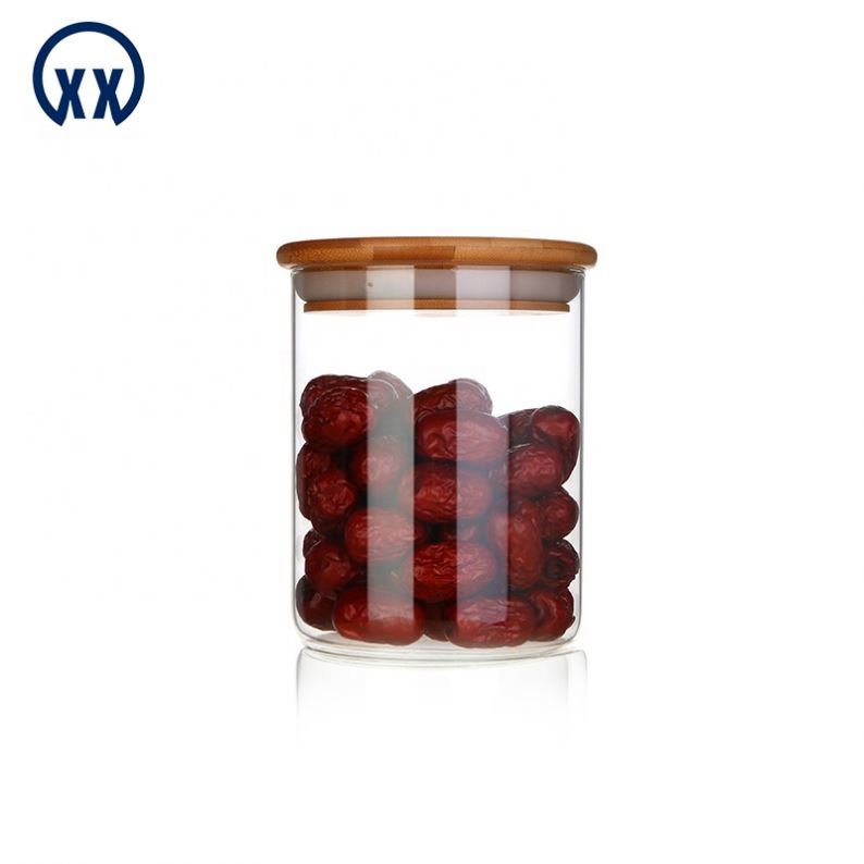 Glass Storage Jar Food Container Kitchen Storage Bottles & Jars Cover with Bamboo Lid Glass Modern Kitchen Organizer Flexible