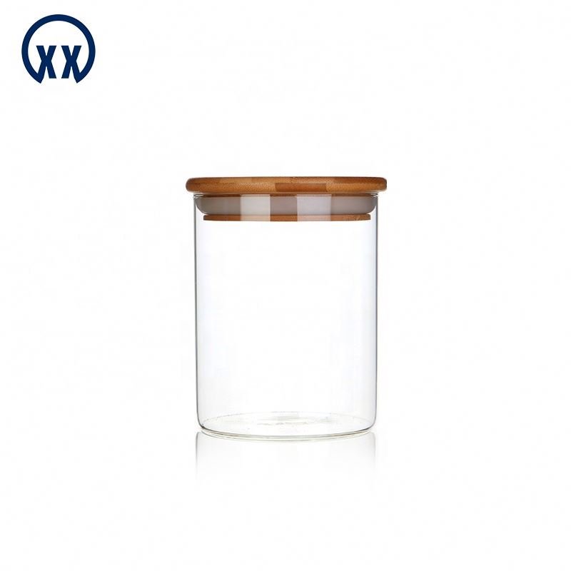 Glass Storage Jar Food Container Kitchen Storage Bottles & Jars Cover with Bamboo Lid Glass Modern Kitchen Organizer Flexible