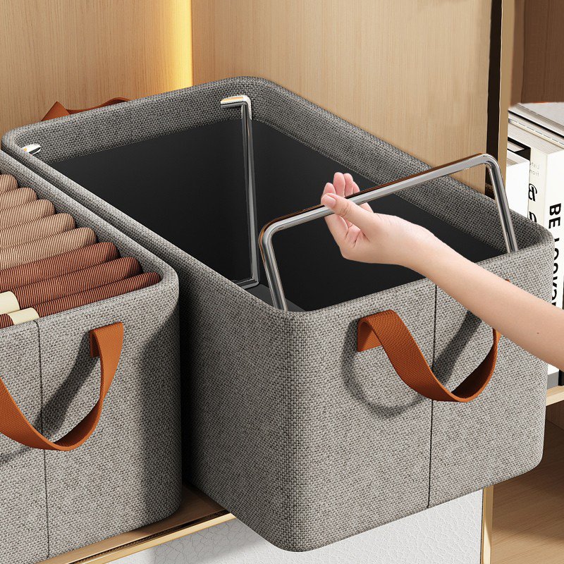 China wholesale Cotton Linen Factory Large Wardrobe Drawer Organizer Clothes Pants Storage Box