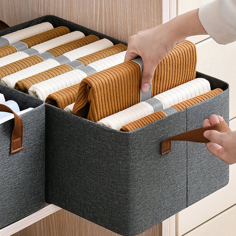 China wholesale Cotton Linen Factory Large Wardrobe Drawer Organizer Clothes Pants Storage Box