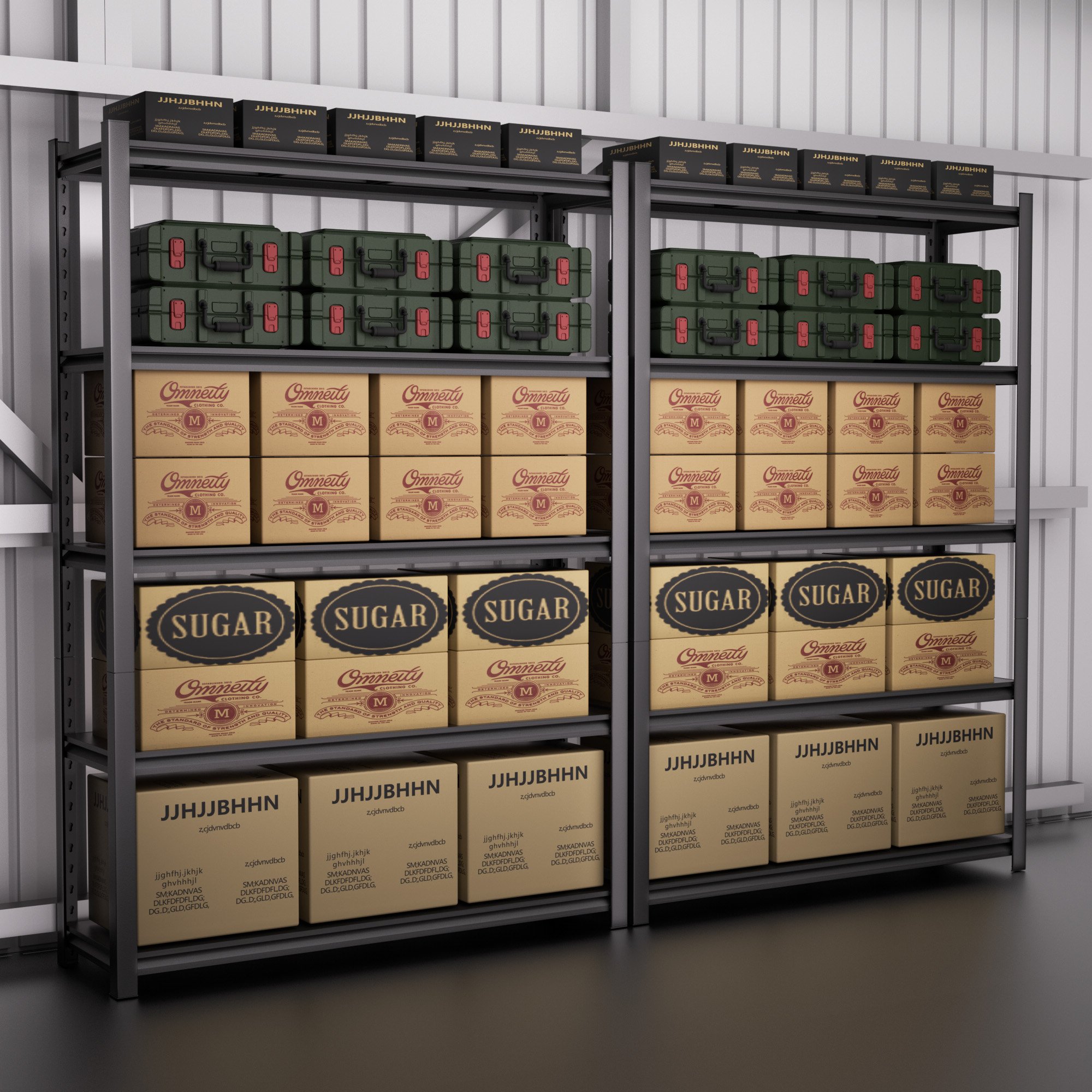 Full steel 5 layers storage racks safety supermarket shelves Large capacity and reasonable space management storage shelf