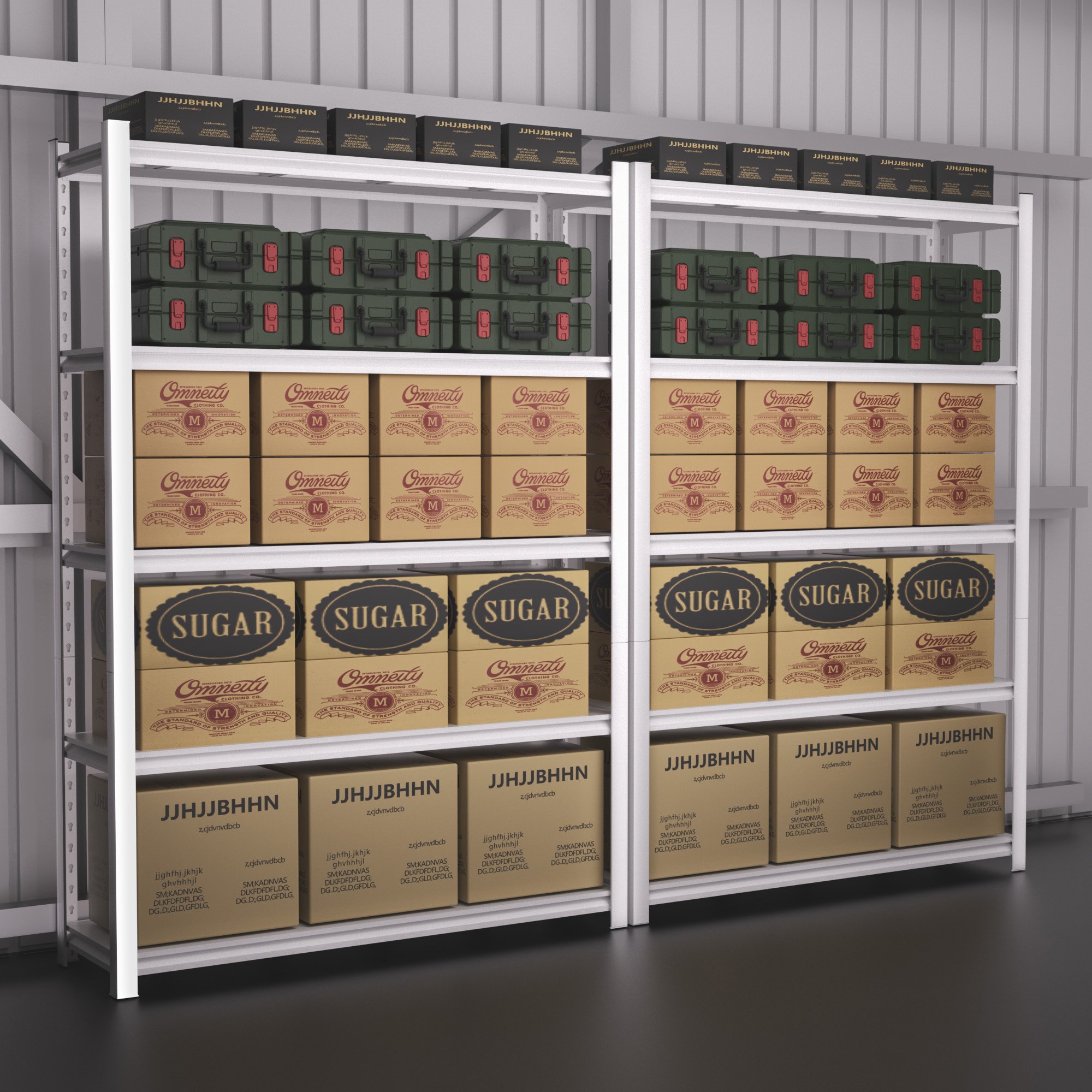 Full steel 5 layers storage racks safety supermarket shelves Large capacity and reasonable space management storage shelf