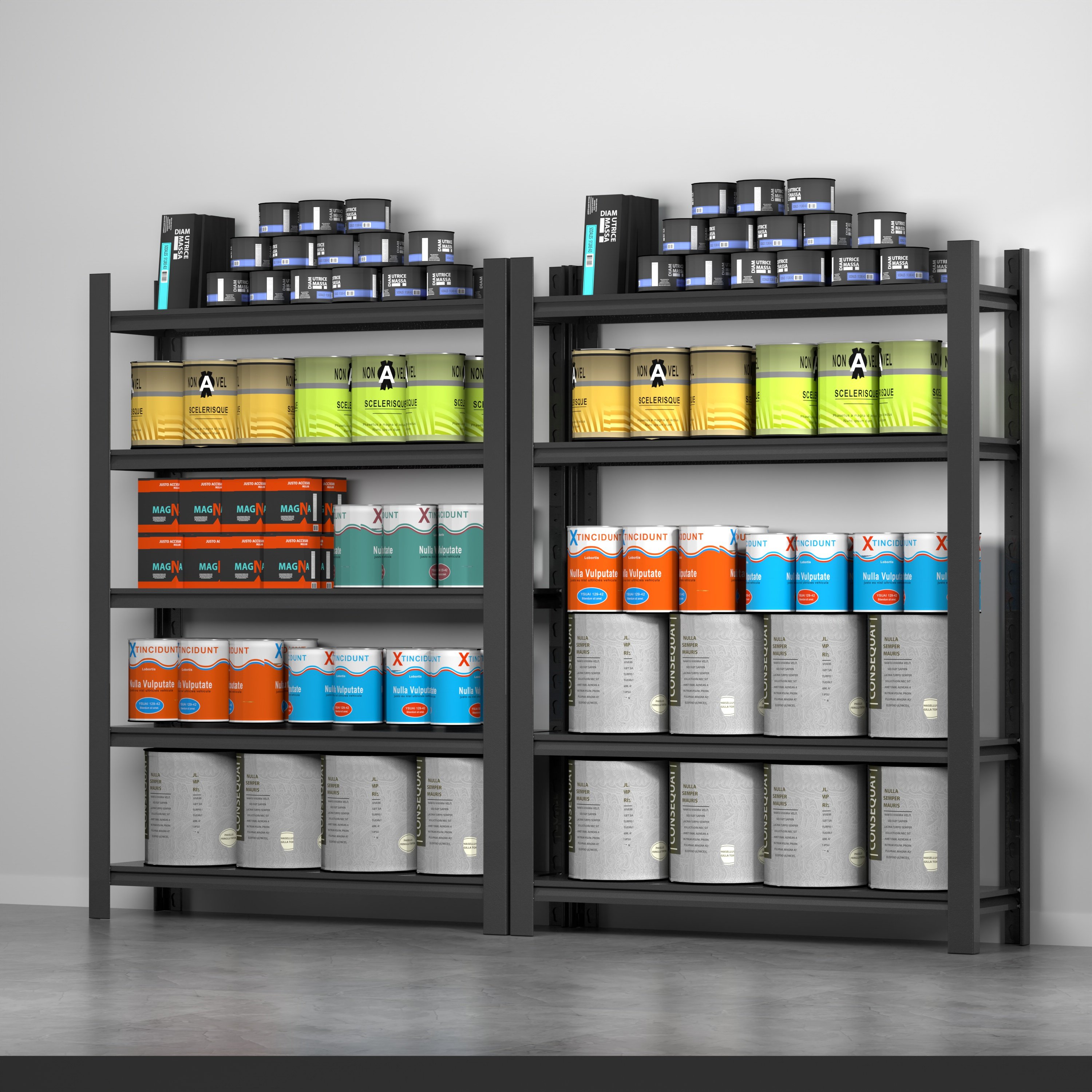 Full steel 5 layers storage racks safety supermarket shelves Large capacity and reasonable space management storage shelf