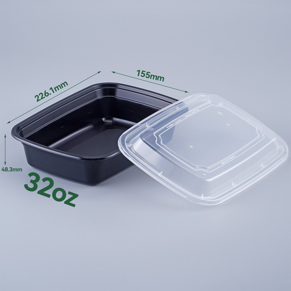 Plastic Food Container Disposable Microwavable Food Storage Meal Prep Containers 12 OZ 16 OZ 24 OZ