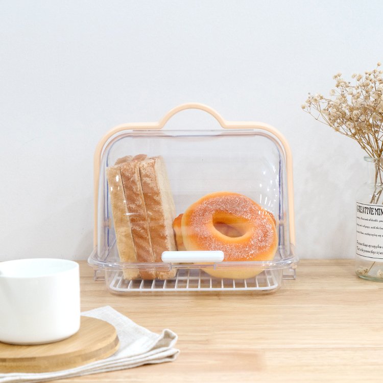 Wholesale Custom Factory directly PS dustproof home Bakery Transparent food grade plastic Organize kitchen bread storage boxes