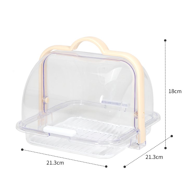 Wholesale Custom Factory directly PS dustproof home Bakery Transparent food grade plastic Organize kitchen bread storage boxes