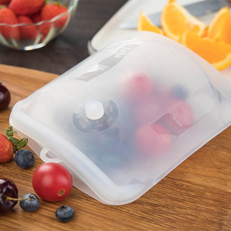 2023 Hot Selling Food Grade Sandwich Bags Dishwasher Safe Leakproof Containers Silicone Reusable Food Storage Bag