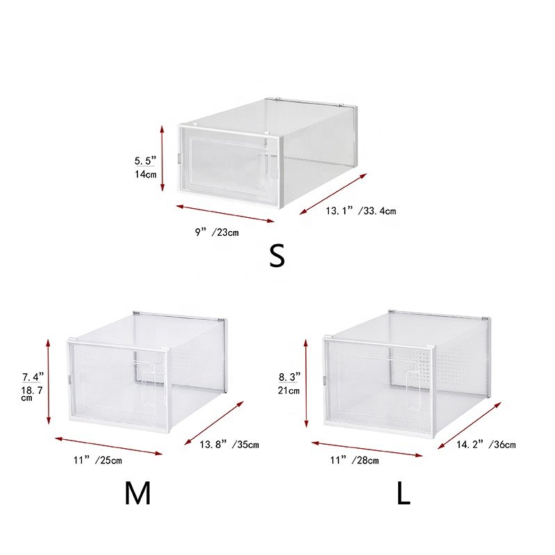 Shoe Storage Box Collapsible Foldable Shoe Organizer Clear Plastic Shoe Boxes