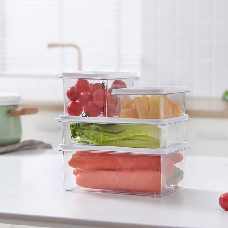 2024 Cheap meal prep plastic refrigerator food fruits vegetables storages container lunch boxes