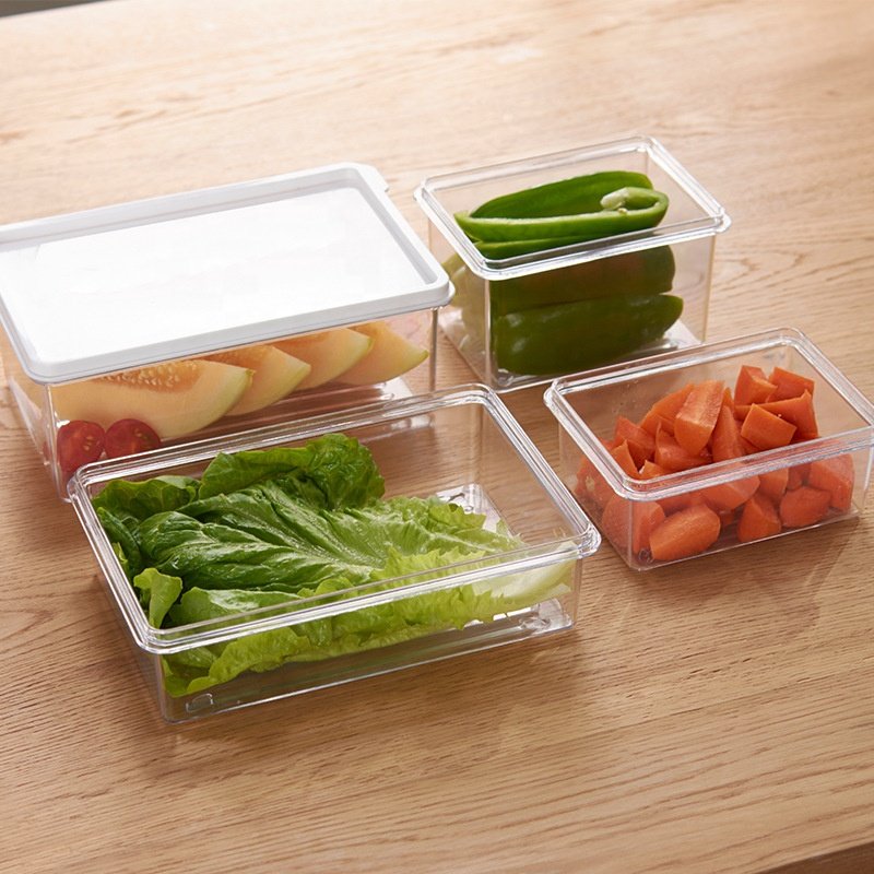 2024 Cheap meal prep plastic refrigerator food fruits vegetables storages container lunch boxes