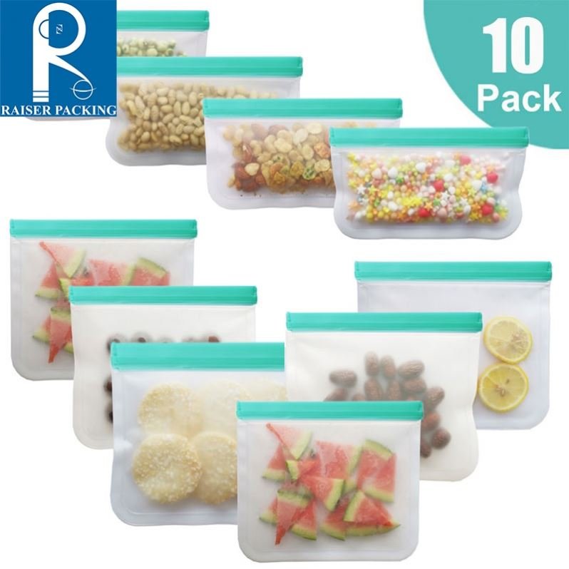 12Pcs/Set Silicone PEVA Silicone Food Bag Containers Leakproof Reusable Shut Bag Fresh Bag Food Storage
