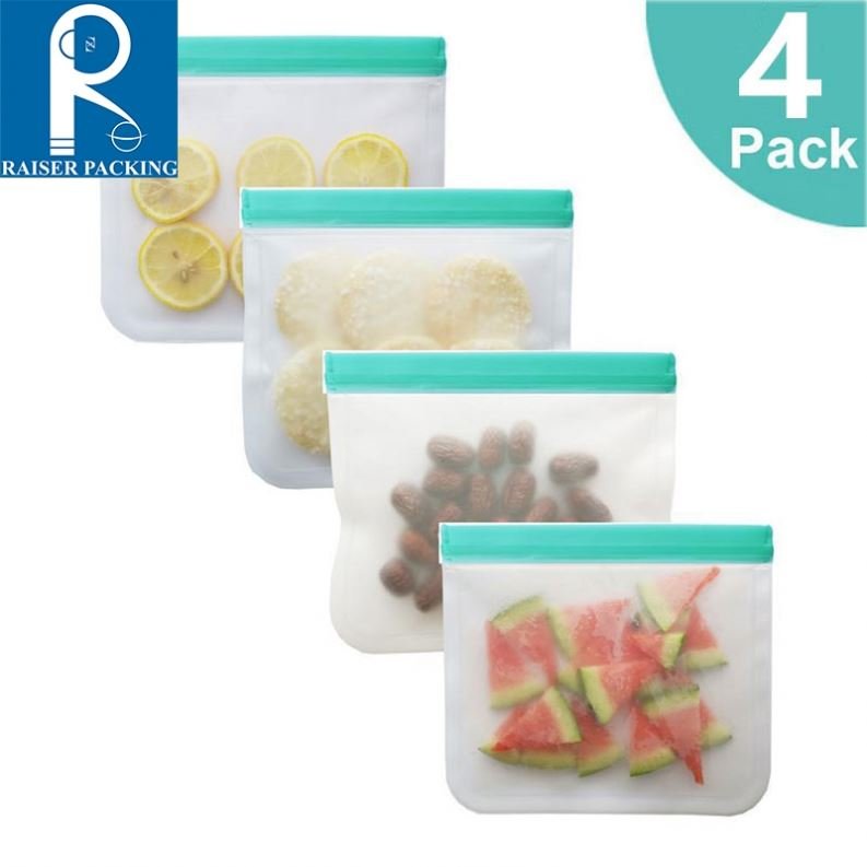 12Pcs/Set Silicone PEVA Silicone Food Bag Containers Leakproof Reusable Shut Bag Fresh Bag Food Storage