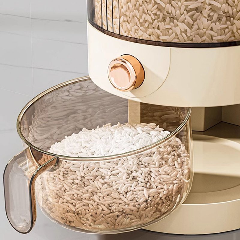 Household Kitchen Plastic Rice Dispenser 10kg Bucket storage Container Sealed Lid With Measuring Cup