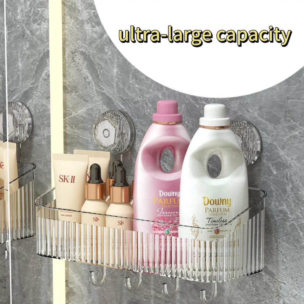 yuyang Rotating luxury suction cup storage rack bathroom storage rack washcloth storage box wall mounted, non perforated