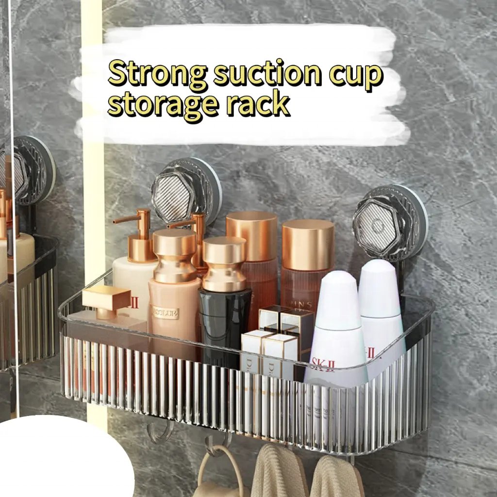 yuyang Rotating luxury suction cup storage rack bathroom storage rack washcloth storage box wall mounted, non perforated
