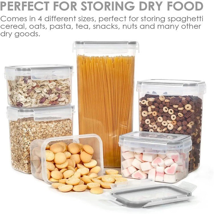 Pantry Organizers 16 Pack Large Airtight Plastic Cereal Container Box Food Storage Containers Sets For Sugar,Flour,Dry Food