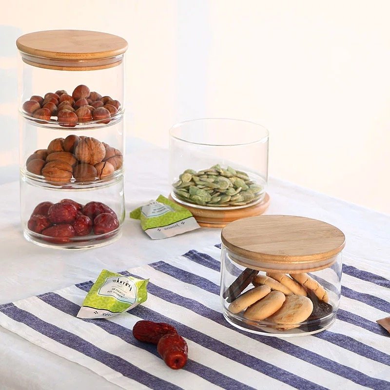 Glass Food Storage Jar Sealed Stacked Multi-Layer Kitchen Refrigerator Fruit Salad Bowl