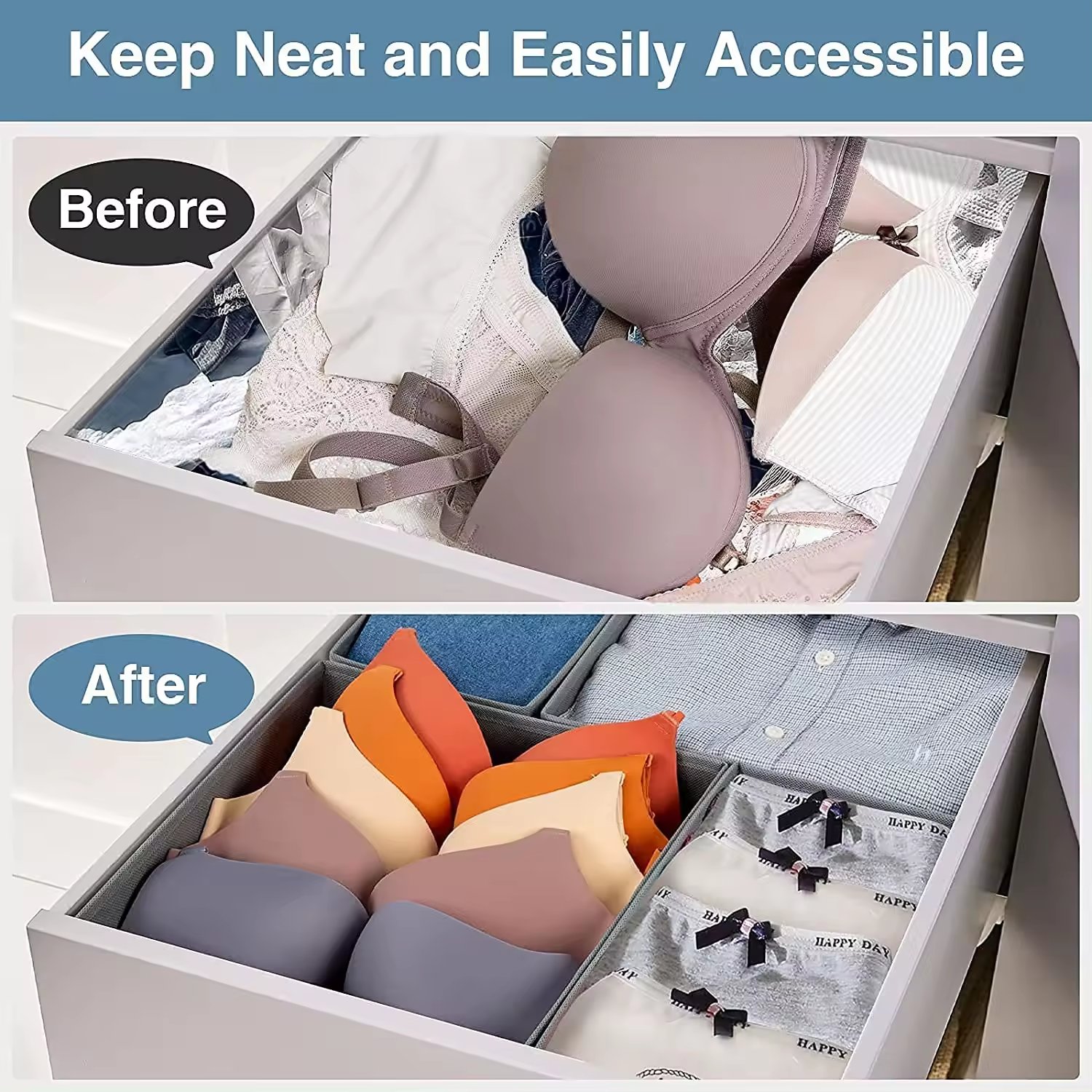 Drawers Clothes Organizer Closet Portable Wardrobe Women's Clothes Storage Boxes For Clothing Packaging