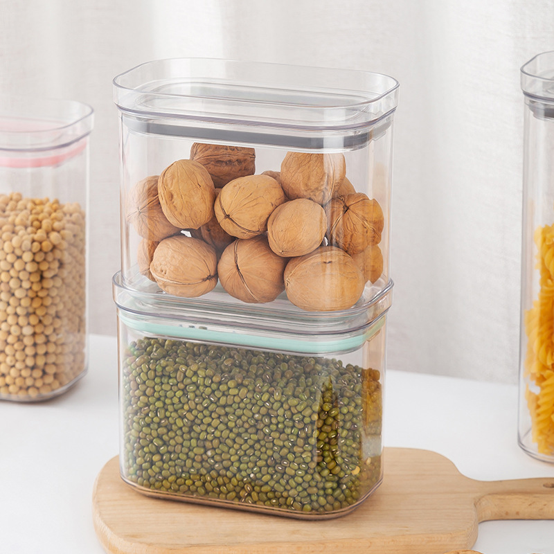 Customize Transparent Sealed Jar Kitchen Coarse Cereals Snack Dried Fruit Tea Food Storage Container