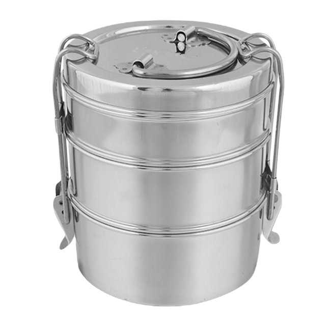 Steel Tiffin Box Storage Boxes & Bins Food Container Round Customized Logo Acceptable Sustainable Multifunction