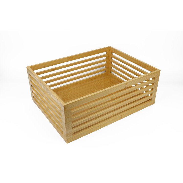 Household Bamboo Storage Box Organizer Cupboard Kitchen Storage Bins Rectangle Customized No Lid