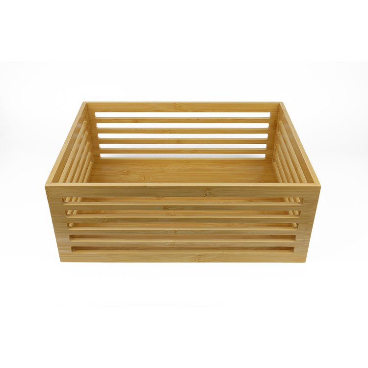 Household Bamboo Storage Box Organizer Cupboard Kitchen Storage Bins Rectangle Customized No Lid