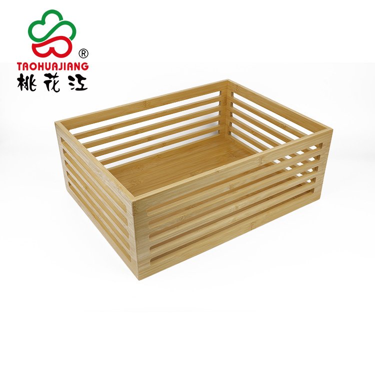 Household Bamboo Storage Box Organizer Cupboard Kitchen Storage Bins Rectangle Customized No Lid