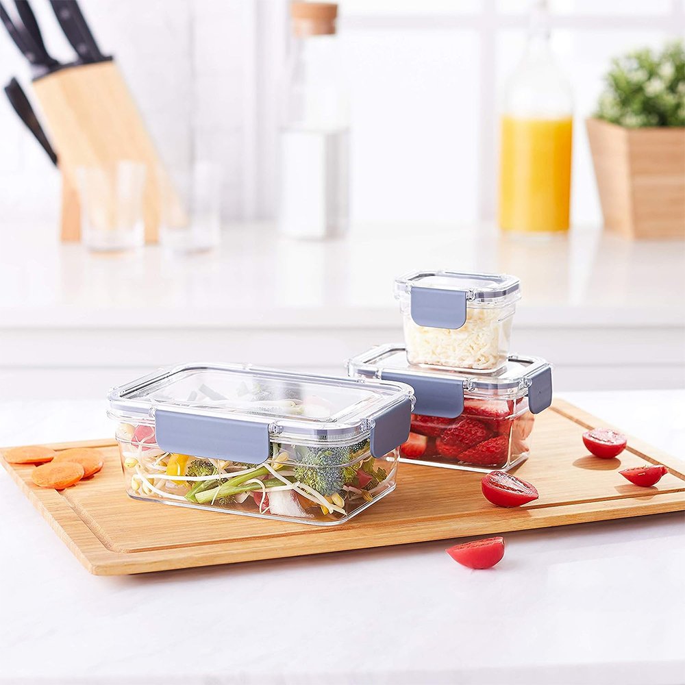 Leak-Proof Microwave Plastic Lunch Box with Clear Locking Lid Dry Goods & Fresh Ingredients Food Storage Containers School Work