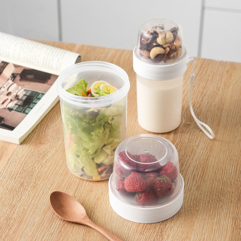 FF810 Double Layer Breakfast Lunch Box Freshness Airtight Food Storage Container Plastic Food Storage Jar