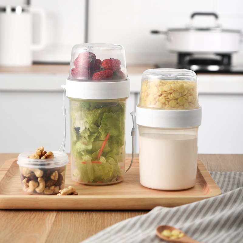 FF810 Double Layer Breakfast Lunch Box Freshness Airtight Food Storage Container Plastic Food Storage Jar