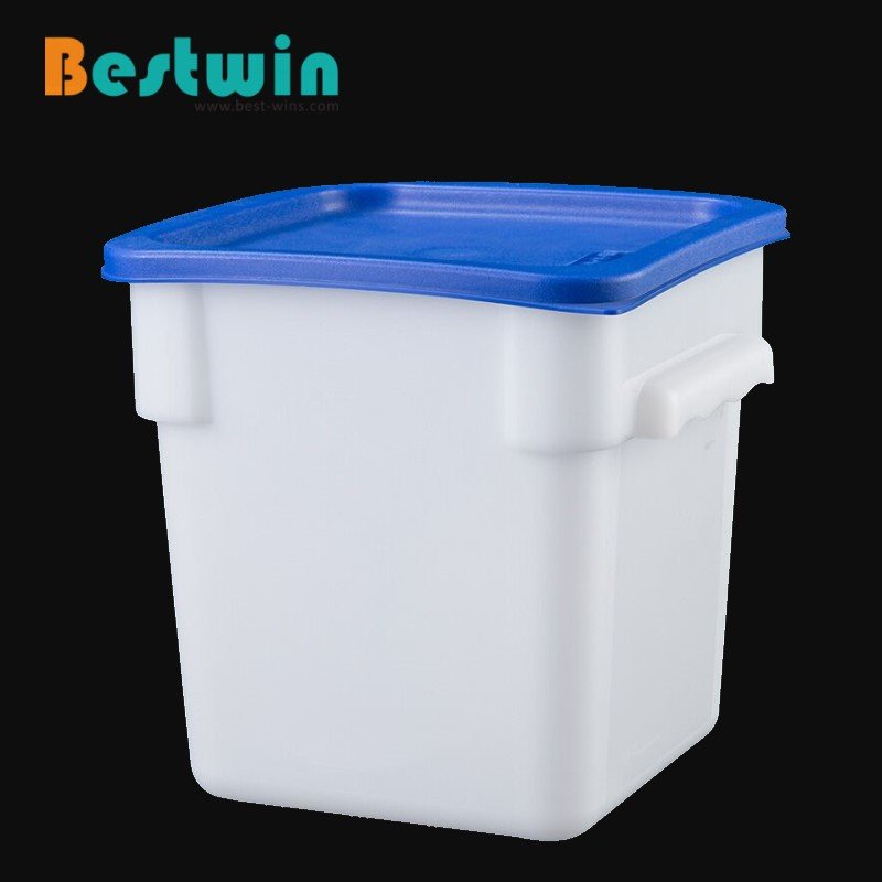 22L 19Qt Kitchen Supplies Square Transparent White Commercial Catering Ingredient Bin Box Plastic PC PP Food Storage Container
