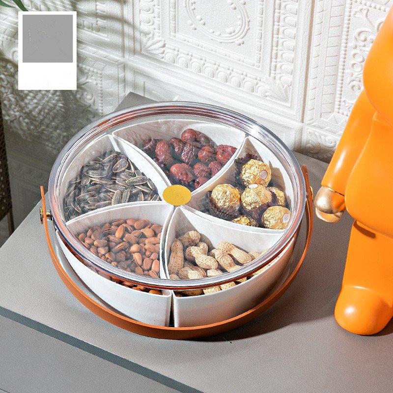 Single Layer Dried Fruit Plate Tray Foldable PET Carton Grid Storage Box with Dividers for Candy Snack Travel PC Material