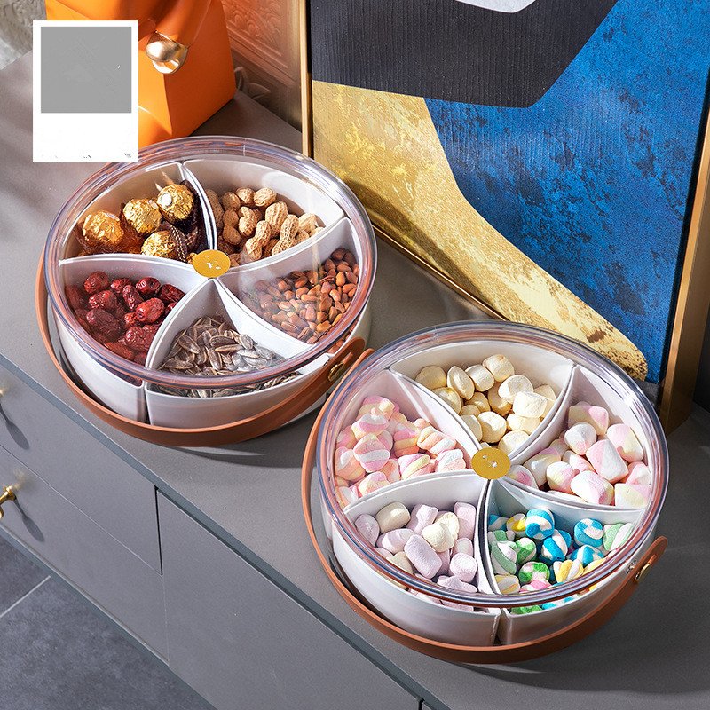 Single Layer Dried Fruit Plate Tray Foldable PET Carton Grid Storage Box with Dividers for Candy Snack Travel PC Material