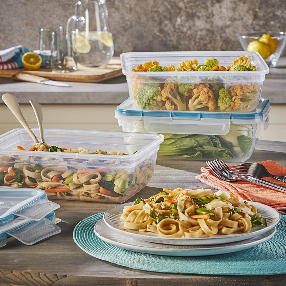Plastic Food Storage Container 16 Piece Airtight Food Storage Containers Set with Easy Snap Lids