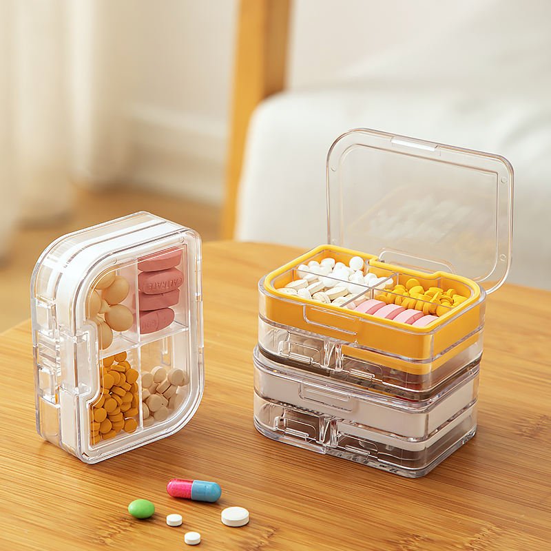 New Pill Box Storage Box Medical Case Organizer Mini Cuter 4 Compartment Dispenser Organizer Pill Medicine Storage Pillbox Box
