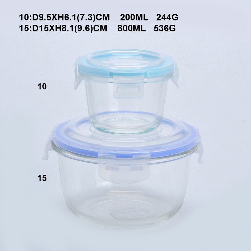 round high borosilicate glass oven safe insulated thermo freezer kitchen food storage containers glass